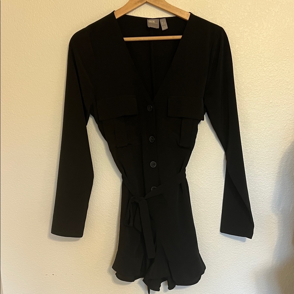 ASOS Black Long Sleeve Jumpsuit